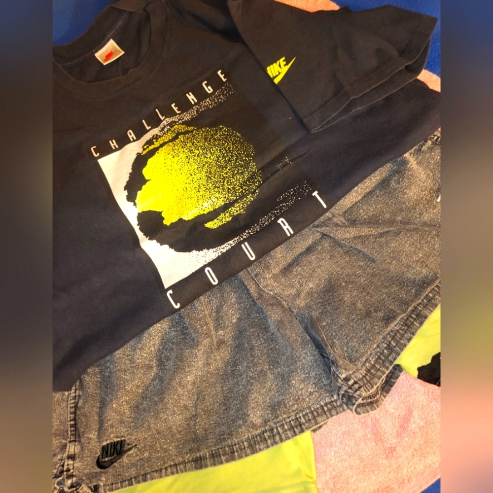 Vintage Nike Andre Aggassi Shirt And Layered Short Set Size Large